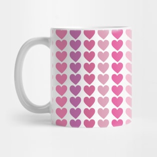 Shades of Pink and Purple Hearts Repeated Pattern 111 Mug
